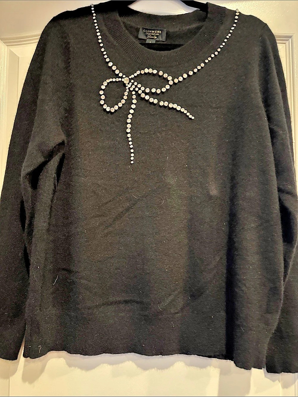 Charter Club Opulent Romance 100% Cashmere Embellished Sweater Size Large NWT